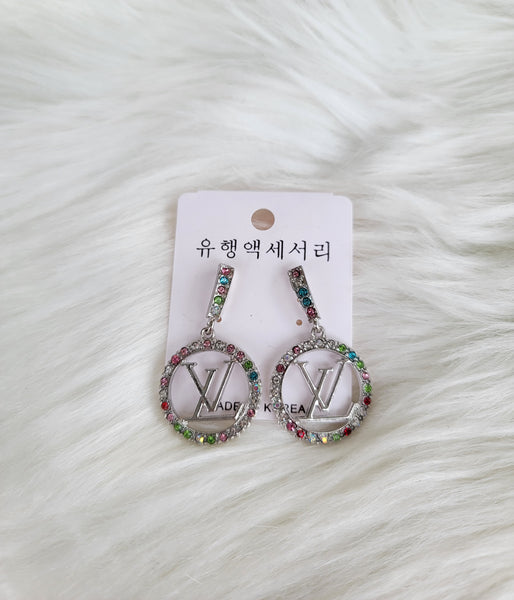 LV Colorful Silver Earrings