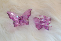 Purple Butterfly Hair Clips