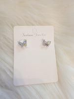 Small Silver Butterfly Earrings