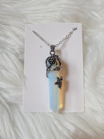 Crystal Flower Wrapped Necklace