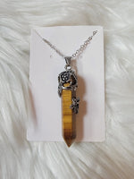 Crystal Flower Wrapped Necklace