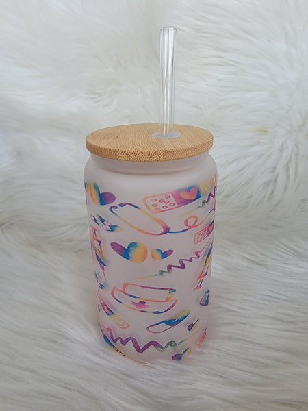 Rainbow Nurse Glass Tumbler