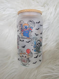 Stitch Horror Frosted Glass Tumbler