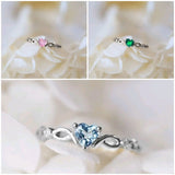 CZ Small Heart Silver Ring