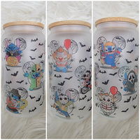 Stitch Horror Frosted Glass Tumbler