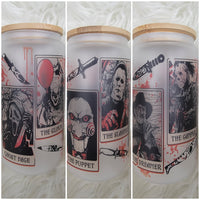 Horror Tarot Cards Glass Tumbler