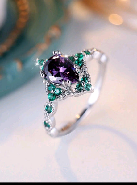 Purple Teardrop Ring