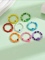 Colorful Evil Eye Ring 1pc