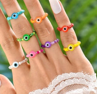 Colorful Evil Eye Ring 1pc