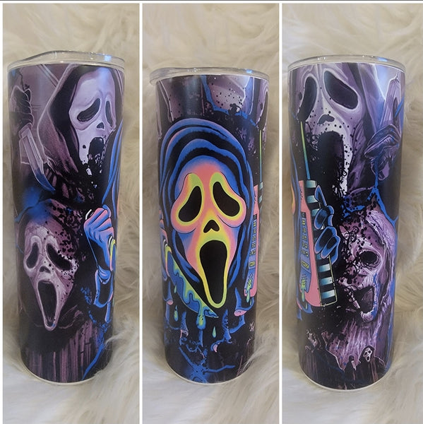 Neon Ghost Face Tumbler