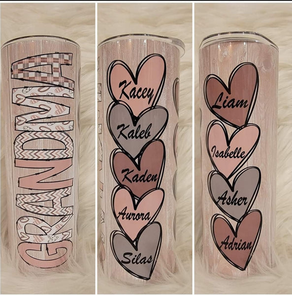 Grandma Hearts Personalized Tumbler