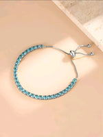 Blue Rhinestone Adjustable Bracelet