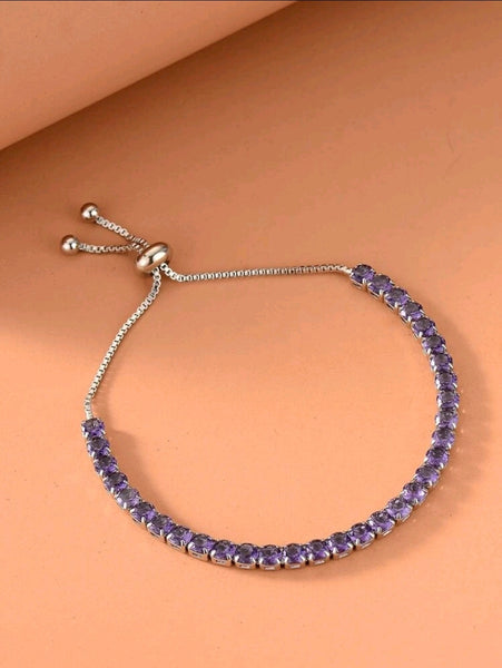 Purple Rhinestone Bracelet