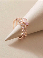 Pink Stones Double Cuff Ring