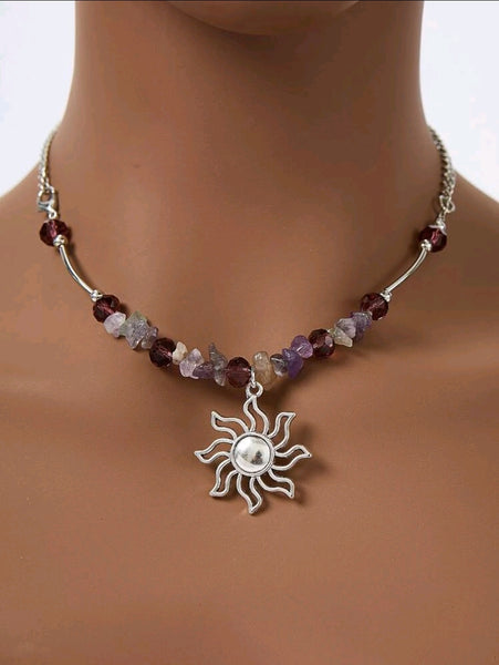 Amethyst Sun Necklace