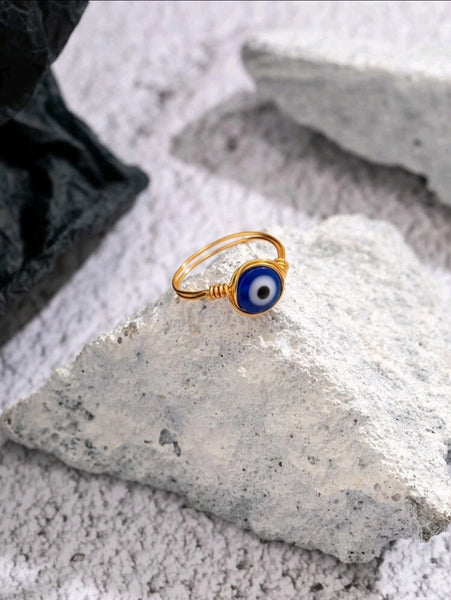 Wired Gold Eye Ring