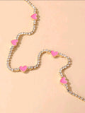 Pink Heart Diamond Choker