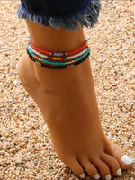 4 pc Color Anklet Set