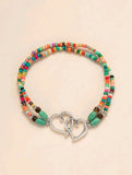 Boho Heart Color Beads Anklet