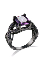 Purple CZ Black Ring