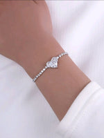 CZ Heart Silver Bracelet