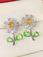 Rhinestone Flower Earrings