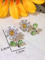 Rhinestone Flower Earrings