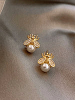 Bee Faux Pearl Earrings