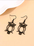 Matte Black Owl Earrings