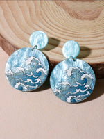 Ocean Waves Blue Acrylic Earrings