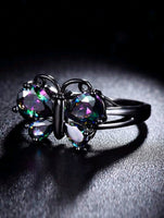 Rainbow Topaz Butterfly Ring