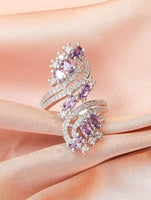 Amethyst & CZ Silver Ring