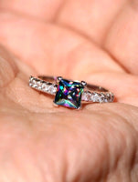 Square Rainbow Topaz Ring