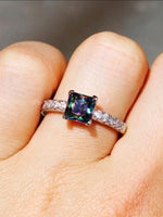 Square Rainbow Topaz Ring