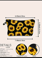 Sunflower Print Makeup Bag