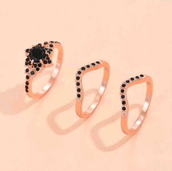 3 pc Set Rose Gold Rings