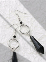 Black Stone Dangle Earring