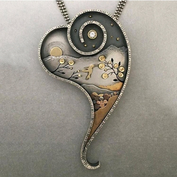 Heart Bird Necklace