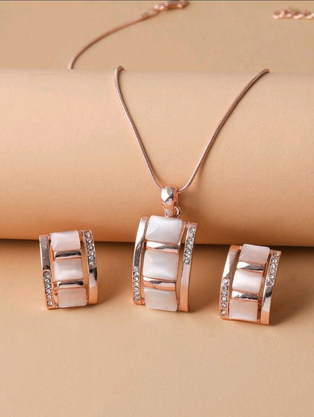 3pc Rose Gold Cat Eye Set