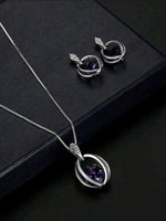 Purple Caged Necklace Set