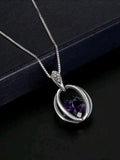 Purple Caged Necklace Set