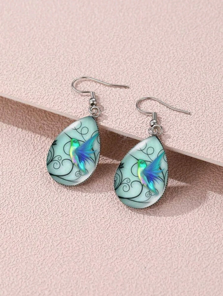 Hummingbird Water Drop Earrings