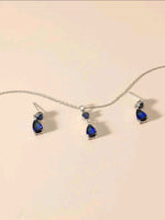 Sapphire CZ Necklace Set