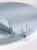 CZ Turquiose Sun Hoops