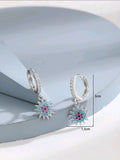 CZ Turquiose Sun Hoops