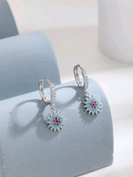 CZ Turquiose Sun Hoops