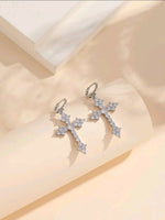 Rhinestone Cross Hoops