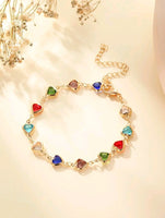 Color Heart Gold Bracelet