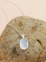 Oval Milky Stone Necklace