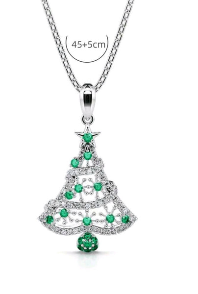 Christmas Tree Gem Necklace